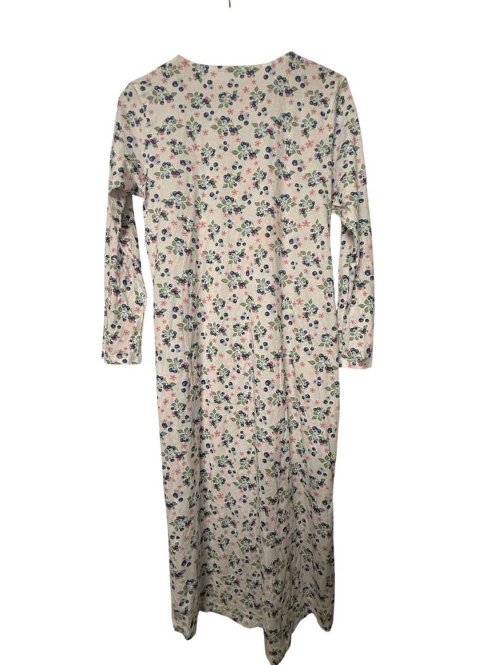 Cuddledown Pima Cotton Nightgown Small Blueberry Floral Pajama Gown Pockets - Picture 2 of 4